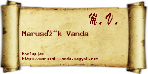 Marusák Vanda névjegykártya